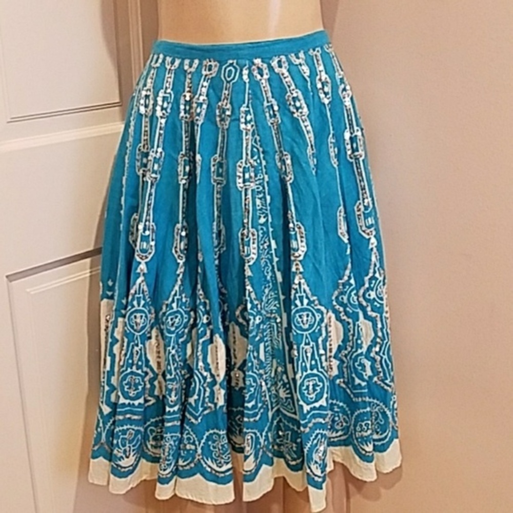 GIRLS Blue Indian motives skirt size M!.